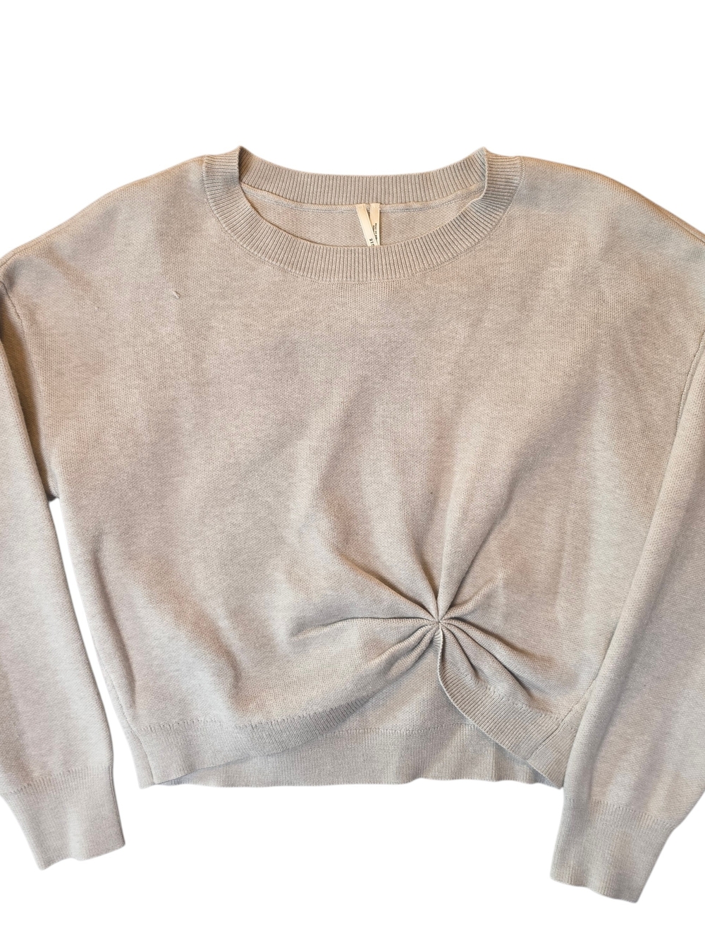 Anthropologie Gemini Twofer Pullover Sweater XS Beige Bohemian Hippie Neutral